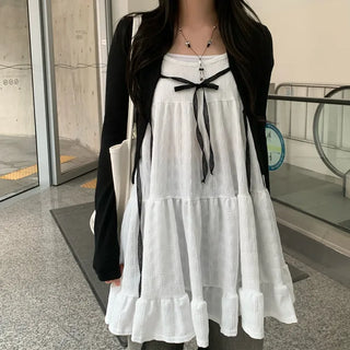 Cropped Tie Ribbon Cardigan