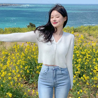 Rose V-neck cardigan (7 colors)
