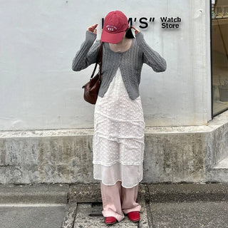 Cable knit cardigan