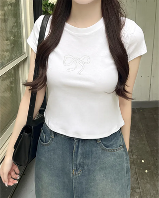 Cubic Ribbon Short-Sleeved T-Shirt