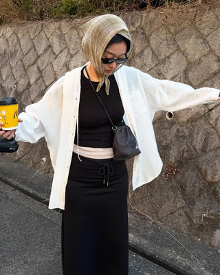 Loose-fit hoodie shirt
