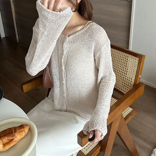Ribbed sheer cardigan
