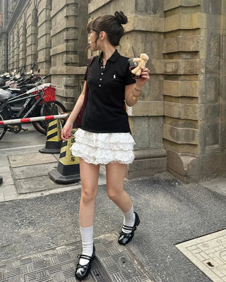 Lace frill shorts