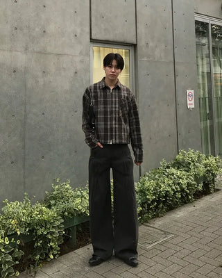 Checked cropped jacket