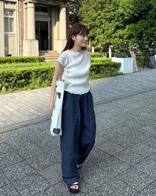Pleated Wave Half Sleeve T-Shirt