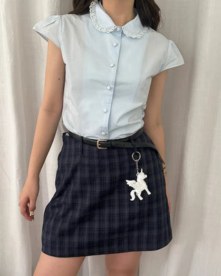 [1st Re-release] (ORIGINAL) Check A-line Mini Skirt