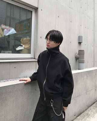 High-neck zip jacket