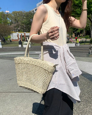 Rattan Mesh Shoulder Bag