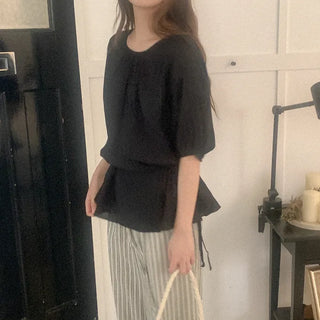 String puff blouse