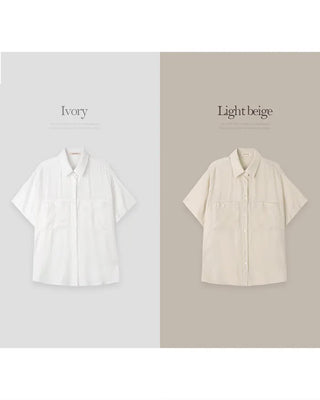 Silky 2-Pocket Blouse Shirt - 4 Colors