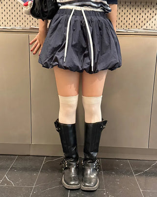 Two-tone balloon mini skirt