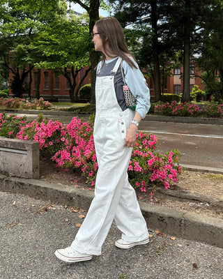 Cotton wide overalls