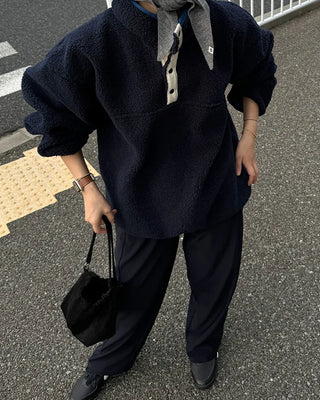 Warm Button Fleece Anorak