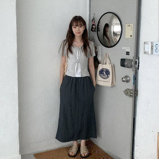 Elastic long skirt