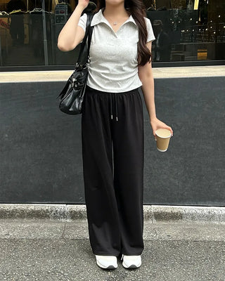 Basic drawstring waist sweatpants