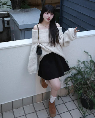 Flared mini skirt
