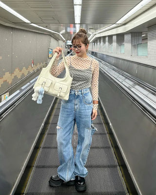 Polka Dot See-Through Long Sleeve T-Shirt