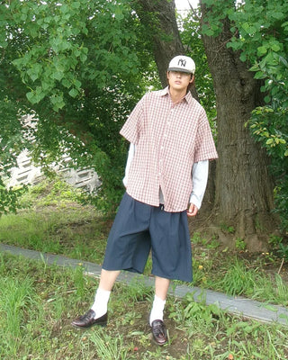 Checked half shirt