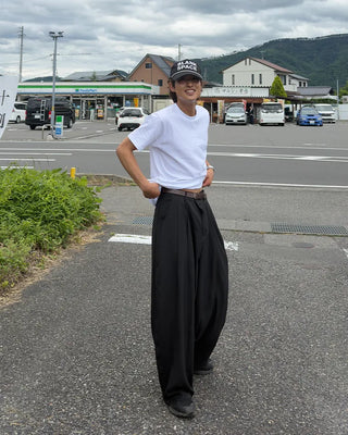 Two-pleat wide slacks