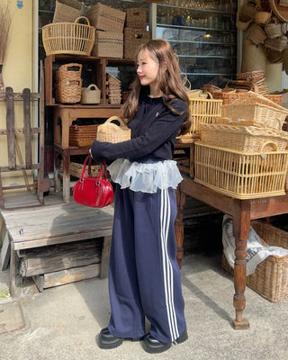 Chiffon-lined sweatpants