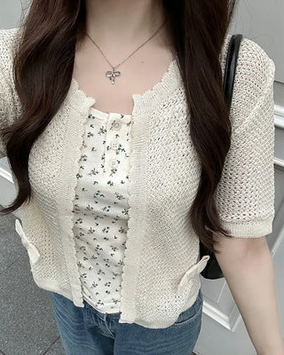 Flower button camisole