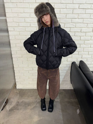 [NeverSeez] Diamond Quilted Down Jacket