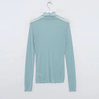 Colorful sheer turtleneck