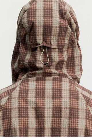 [Monterest] Textured Plaid Hooded Jacket