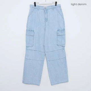 Cargo wide denim pants