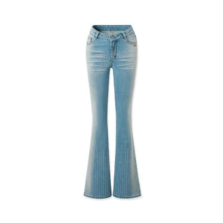 [NOTAWEAR] Rhinestone Flare Jeans Mid-Rise