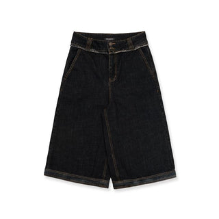 [Moromoro2] Frayed Waistband Wide Leg Jeans