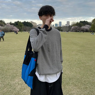 Bordered two-tone knit