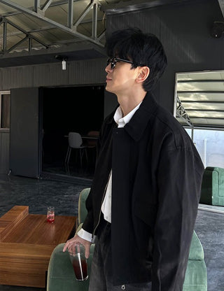 Hemp Cotton Collared Jacket (2 colors)