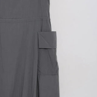 Nylon drawstring pocket camisole dress