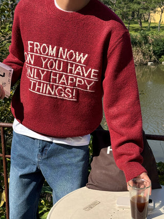 FROM NOW Intarsia Soft Knit
