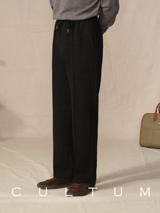 [CULTUM] Knit Drawstring Straight Pants