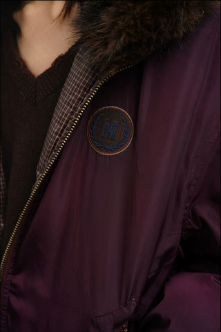 [MASONPRINCE] Hooded Plaid Puffer Jacket