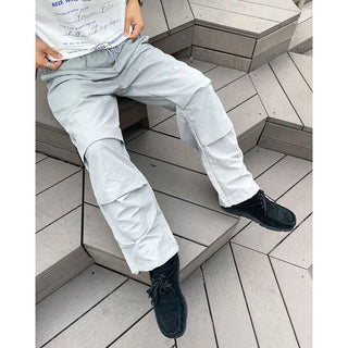 Two-pleat detail string pants