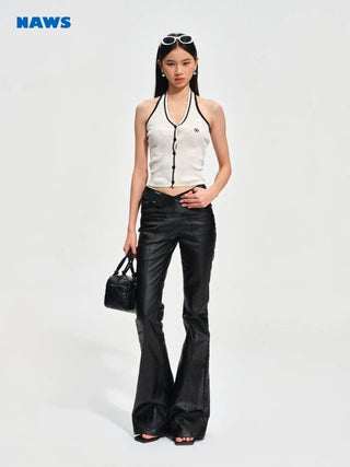 [NOTAWEAR] Wax Coated Stretch Flare Jeans