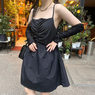 Shirred Mini Dress
