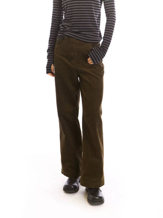 [NeverSeez] Corduroy Wide Leg Casual Pants