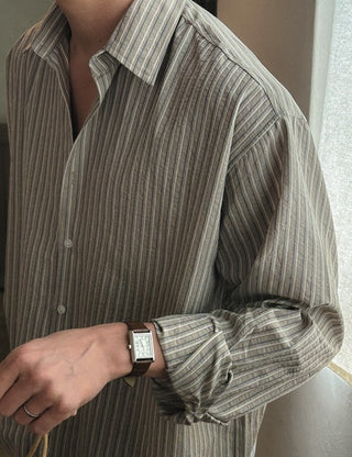 Half Seersucker Stripe Shirt (3 colors)