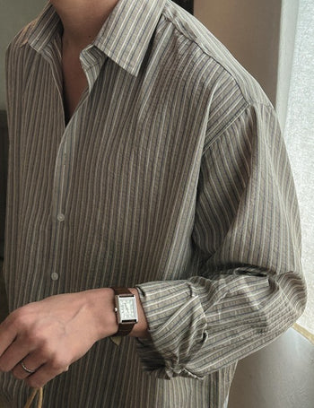 Half Seersucker Stripe Shirt (3 colors)