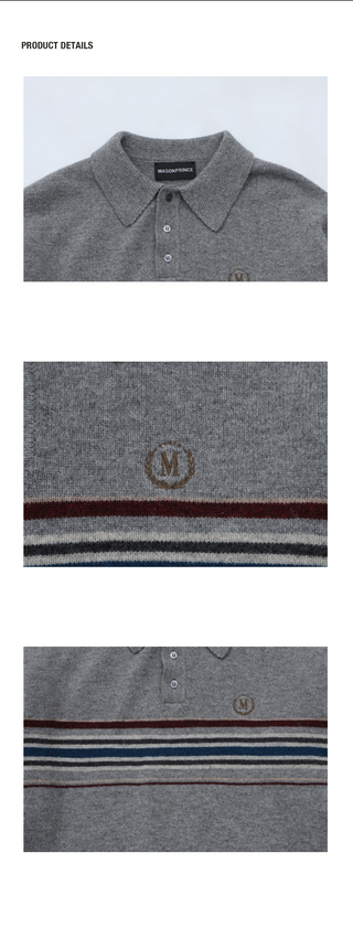 [MASONPRINCE] Striped Polo Wool Sweater