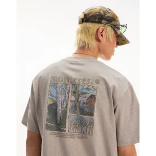 [Monterest] Washed Forest Print Relaxed Fit Tee