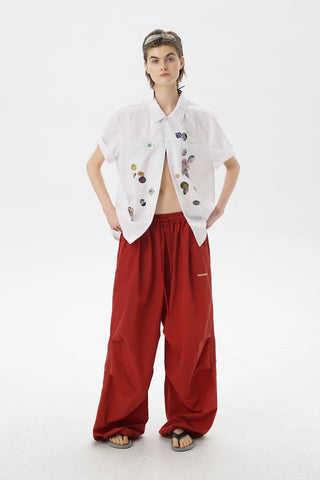 [MASONPRINCE] Lightweight Nylon Parachute Pants