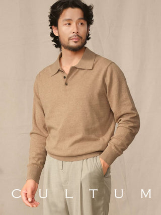 [CULTUM] Cashmere Blend Polo Knit Sweater