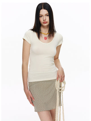 [NECY] Green Garden Lace Camisole & Shirring Mini Skirt
