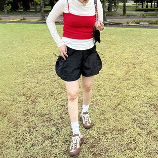 Side pocket nylon shorts