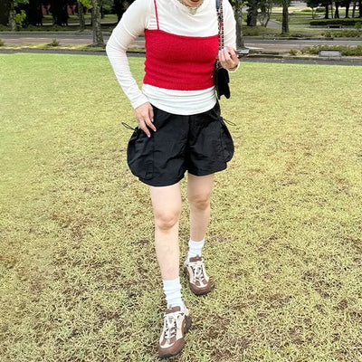 Side pocket nylon shorts